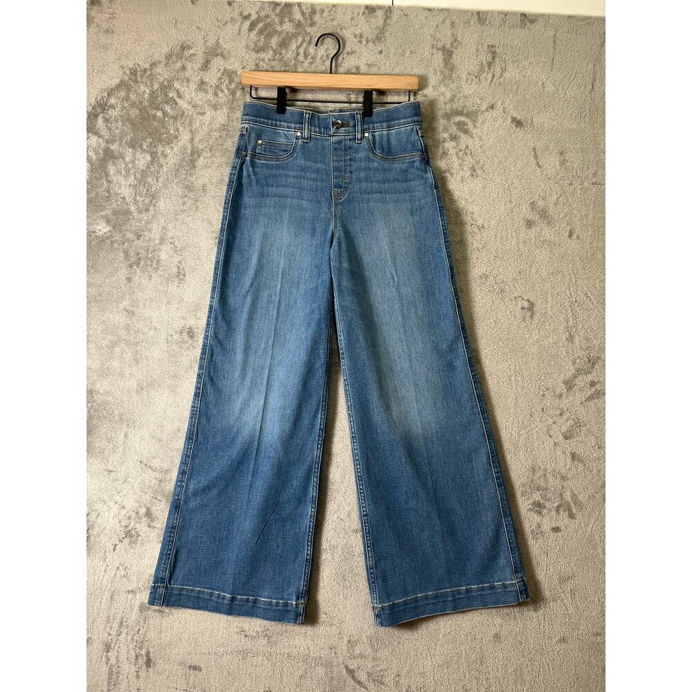 SPANX Super Smooth Lightweight Super Wide Leg Jeans Modern Classic Minimalist SM